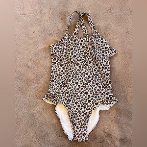 Girls COTTON ON KIDS leopard one piece swimsuit. Size 9/10